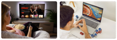 Leaning back experience versus lean foward experience during streaming